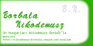 borbala nikodemusz business card